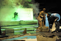 Photograph from The Ragged Trousered Philanthropist - lighting design by Chloe Kenward