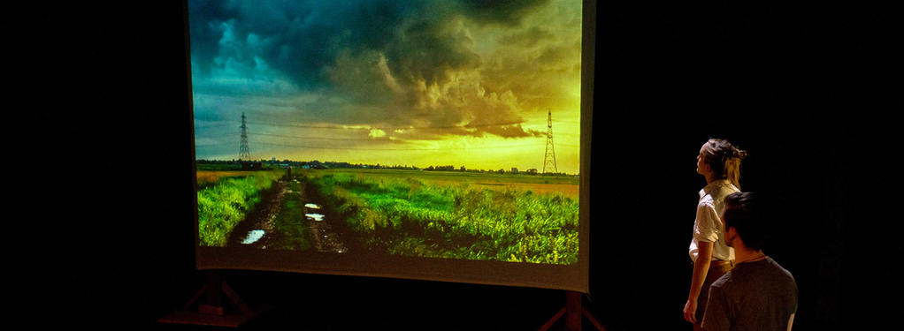 Photograph from Ours was the Fen Country - lighting design by Malcolm Rippeth