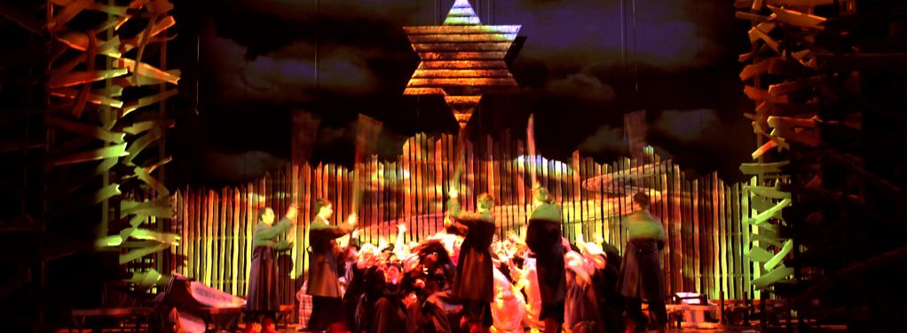 Photograph from Fiddler on the Roof - lighting design by Jason Salvin