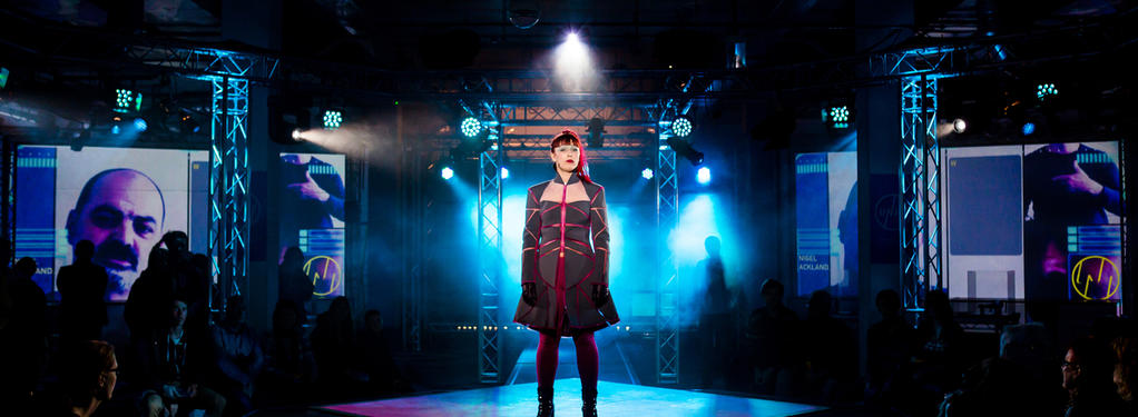 Photograph from You Have Been Upgraded - lighting design by Katharine Williams