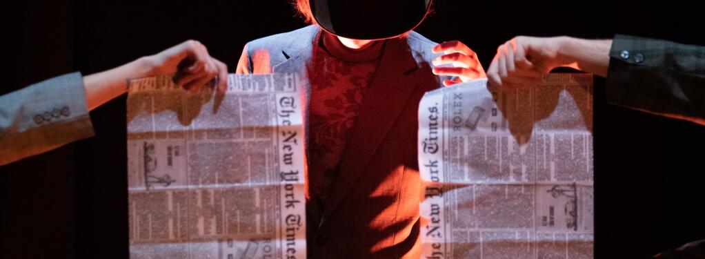 Photograph from The Man Who Thought He Knew Too Much - lighting design by JoeUnderwoodLX