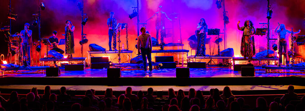 Photograph from Hair: In Concert - lighting design by NC.Design