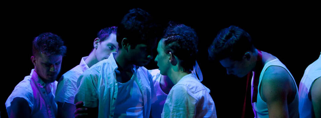 Photograph from All Day Permanent Red - lighting design by Chloe Kenward