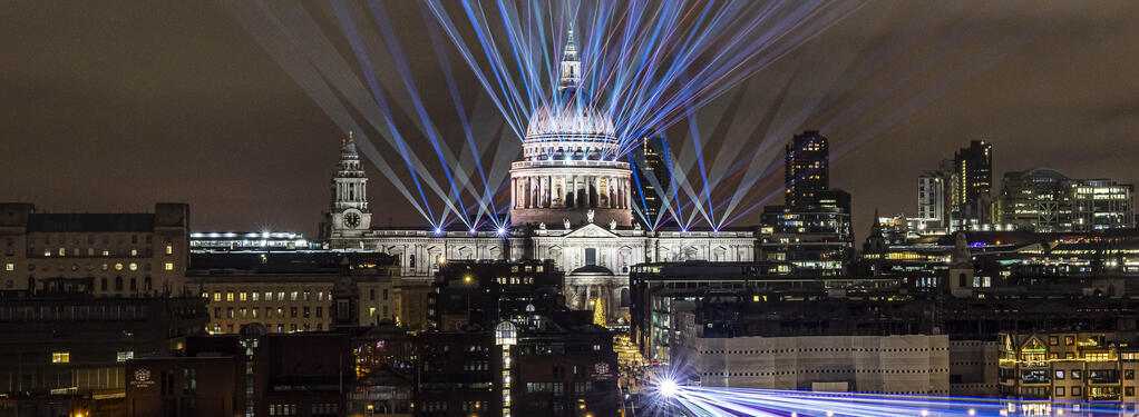 Photograph from New Years Eve 2022 - lighting design by Durham Marenghi
