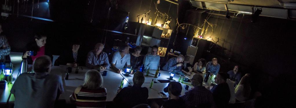 Photograph from Dinner Party at the End of the World - lighting design by Marty Langthorne