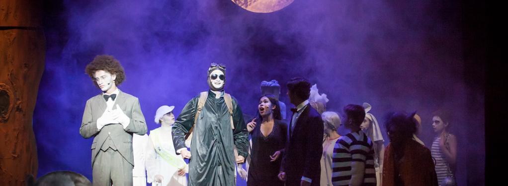 Photograph from The Addams Family - lighting design by David Manson