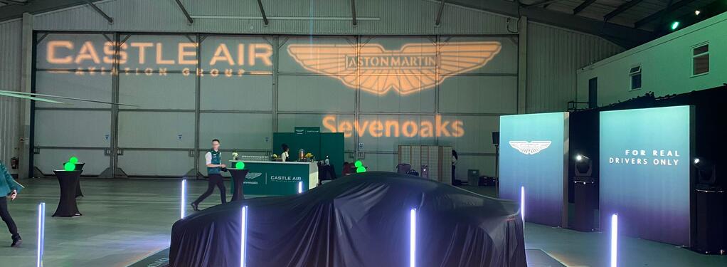 Photograph from Aston Martin Sevenoaks Car Launch - lighting design by Jack Holloway