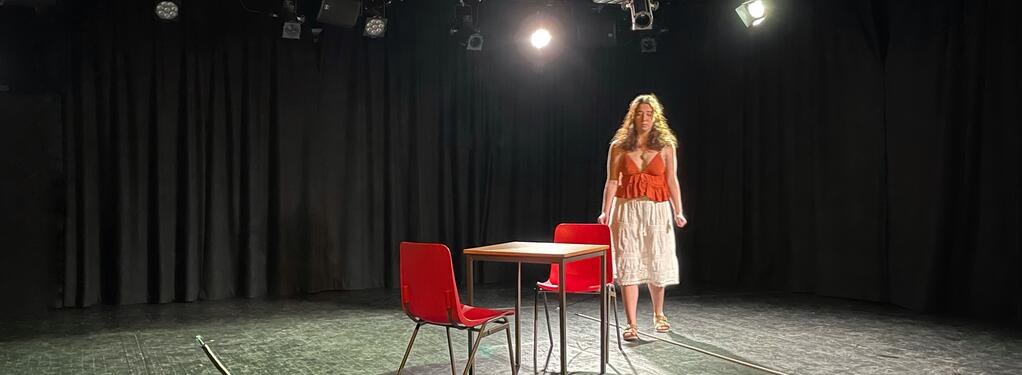 Photograph from Prima Facie (Extract) - lighting design by Toby Ison
