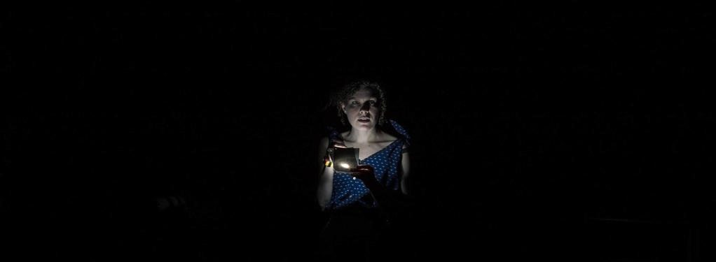 Photograph from Lists for the end of the world - lighting design by Joshua Gadsby
