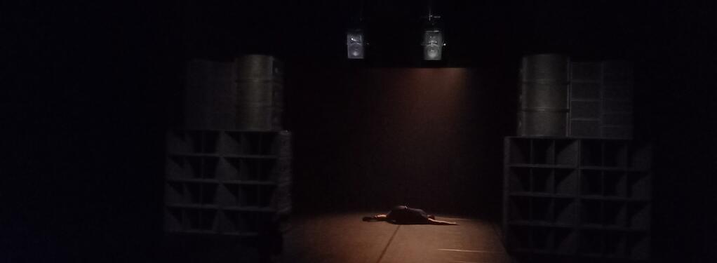 Photograph from The Misery Portal - lighting design by Marty Langthorne