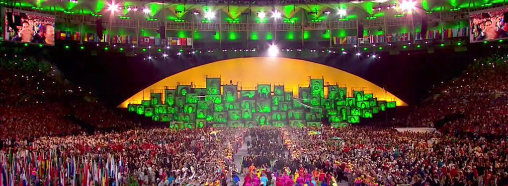 Photograph from Rio Olympics Opening and Closing Ceremonies - lighting design by Durham Marenghi