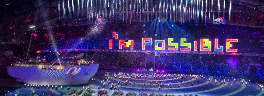 Photograph from Sochi Winter Paralympics Opening and Closing Ceremonies - lighting design by Durham Marenghi