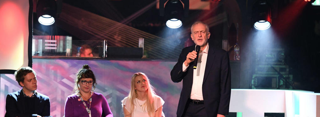 Photograph from TWT Labour Party Conference - lighting design by morgantevans