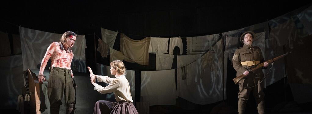 Photograph from The Accrington Pals - lighting design by Jamila