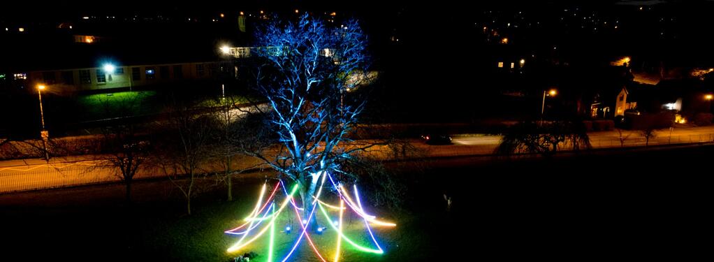 Photograph from The Litten Tree - lighting design by Daniella Beattie