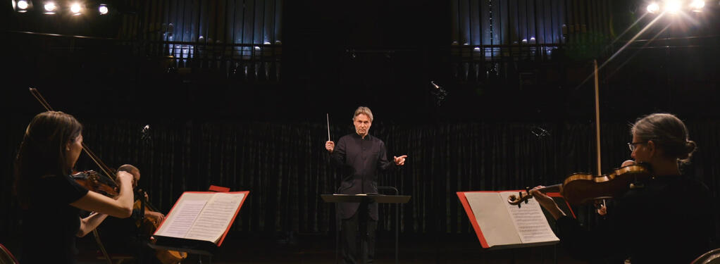 Photograph from Philharmonia Live Session 5 - lighting design by Marty Langthorne