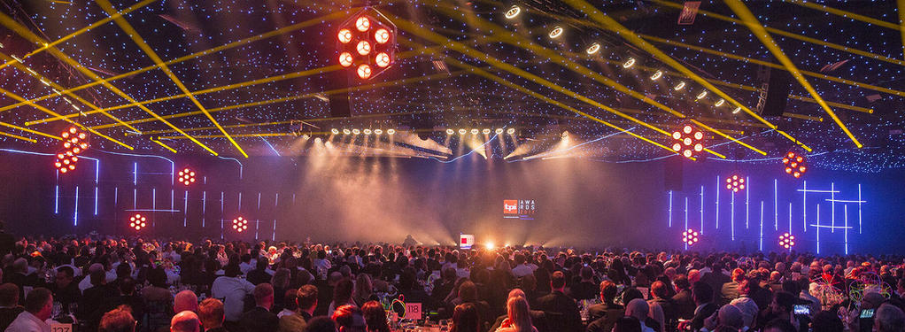 Photograph from TPi Awards 2017 - lighting design by Andy Webb
