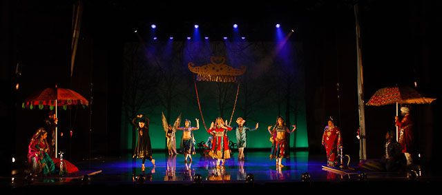 Photograph from Wah! Wah! Girls - lighting design by Malcolm Rippeth