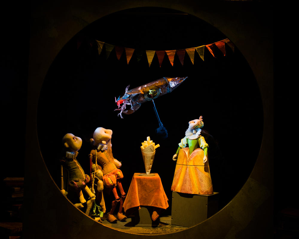 Photograph from The Adventures of Curious Ganz - lighting design by Marty Langthorne