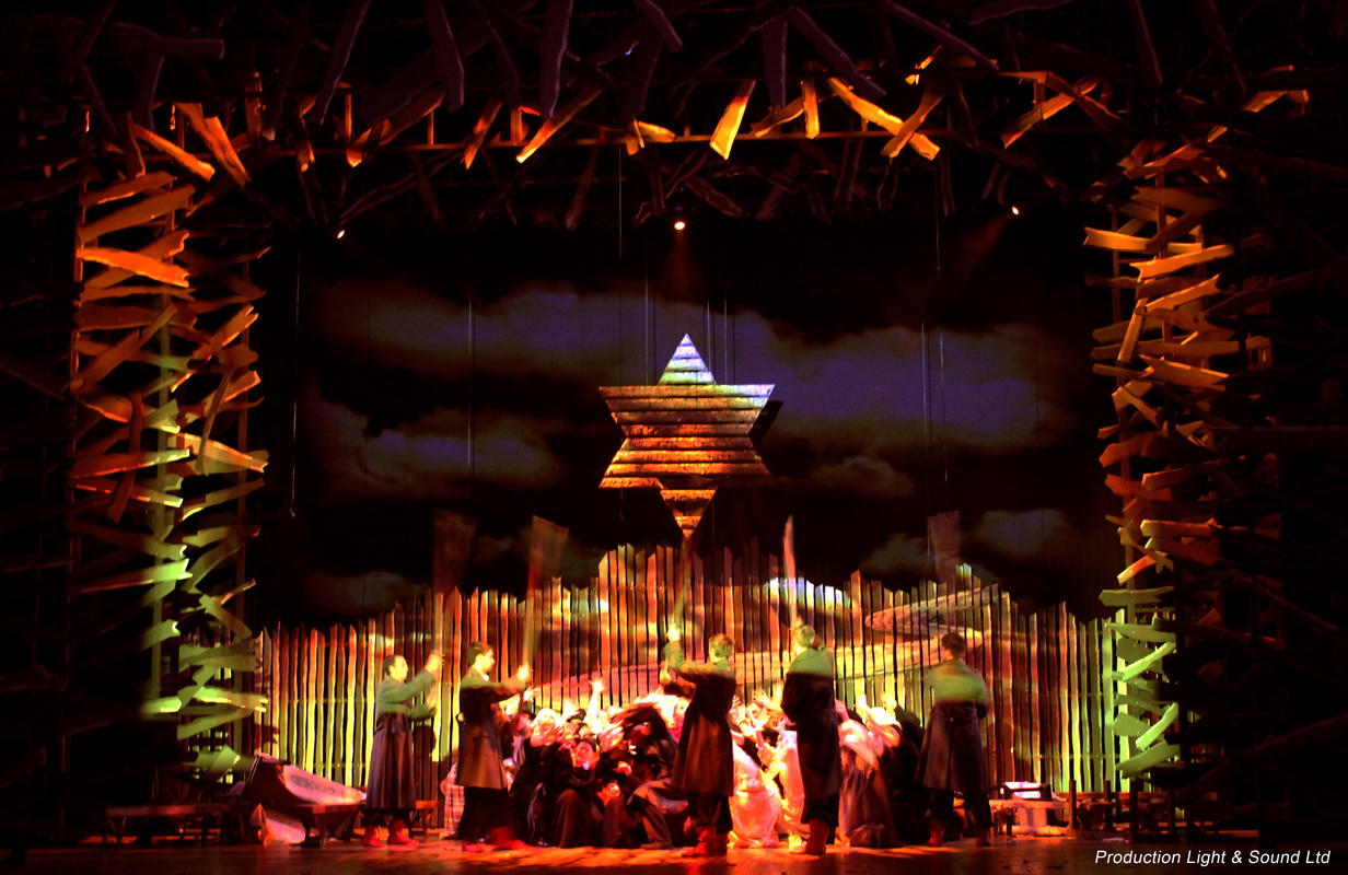 Photograph from Fiddler on the Roof - lighting design by Jason Salvin