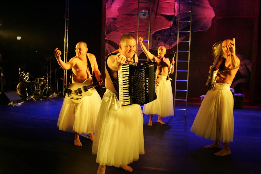 Photograph from The Bacchae - lighting design by Malcolm Rippeth