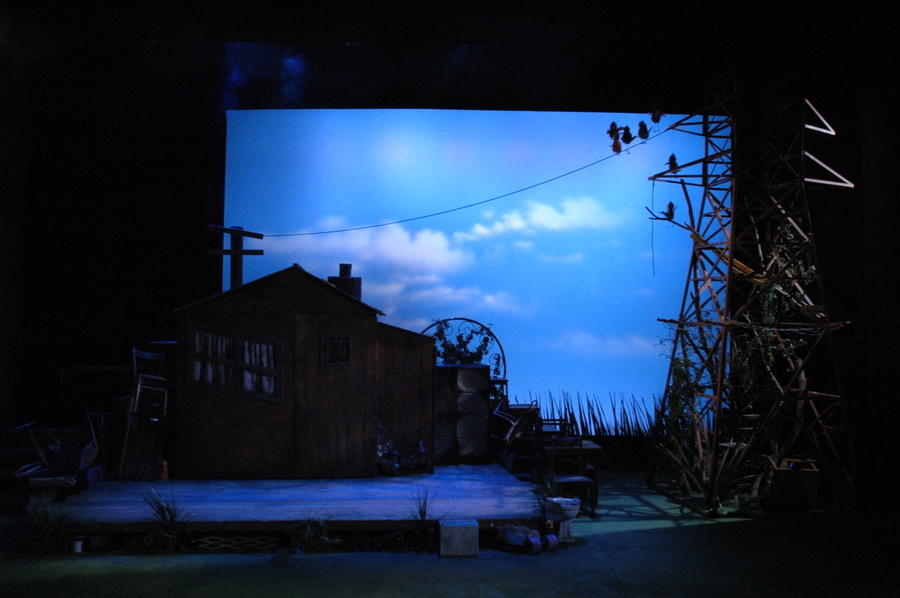 Photograph from The Twits - lighting design by Simon Wilkinson