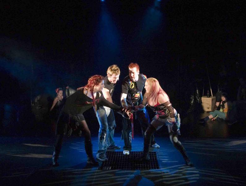 Photograph from We Will Rock You - lighting design by Andy Webb