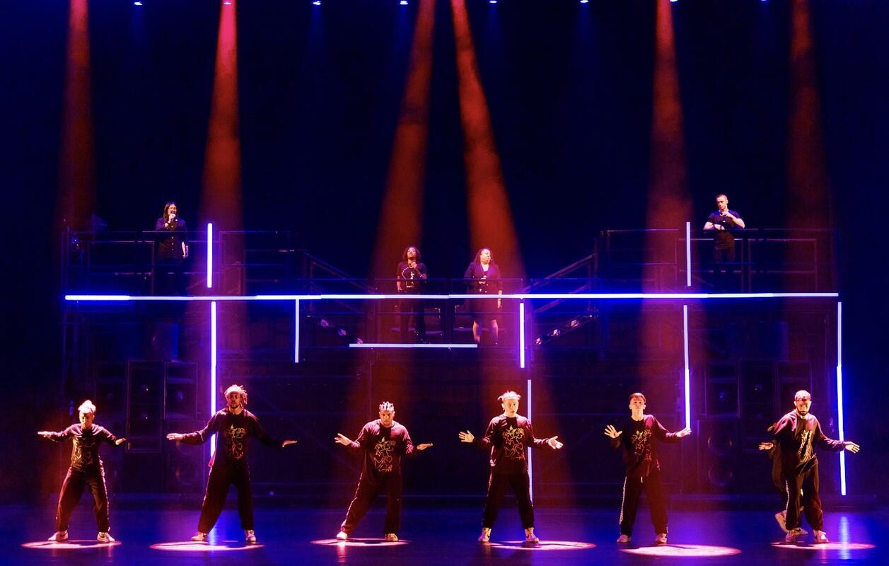 Photograph from Mix Tape - lighting design by Charlie Morgan Jones
