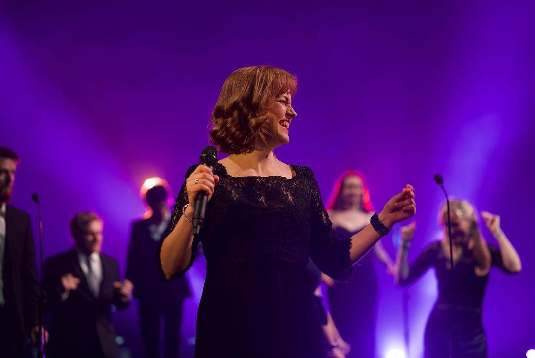 Photograph from Rock Choir, Comic Relief Concert - lighting design by Joseph Ed Thomas