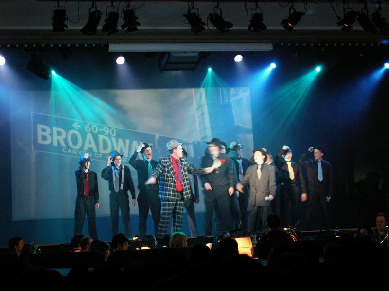 Photograph from Guys and Dolls - lighting design by Pete Watts