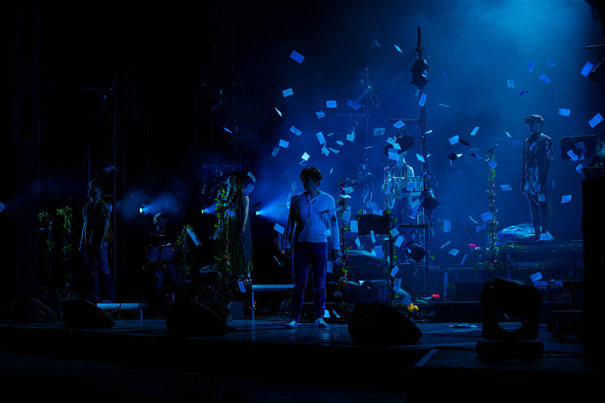 Photograph from Hair: In Concert - lighting design by NC.Design