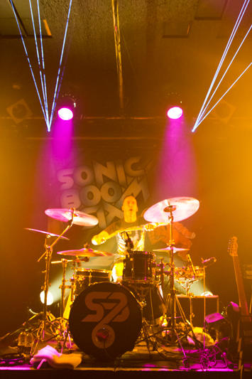 Photograph from Sonic Boom Six - lighting design by Hayden Borgars