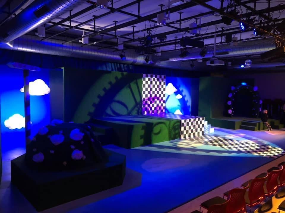 Photograph from Alice in Wonderland Jr Musical - lighting design by Corey Cascio