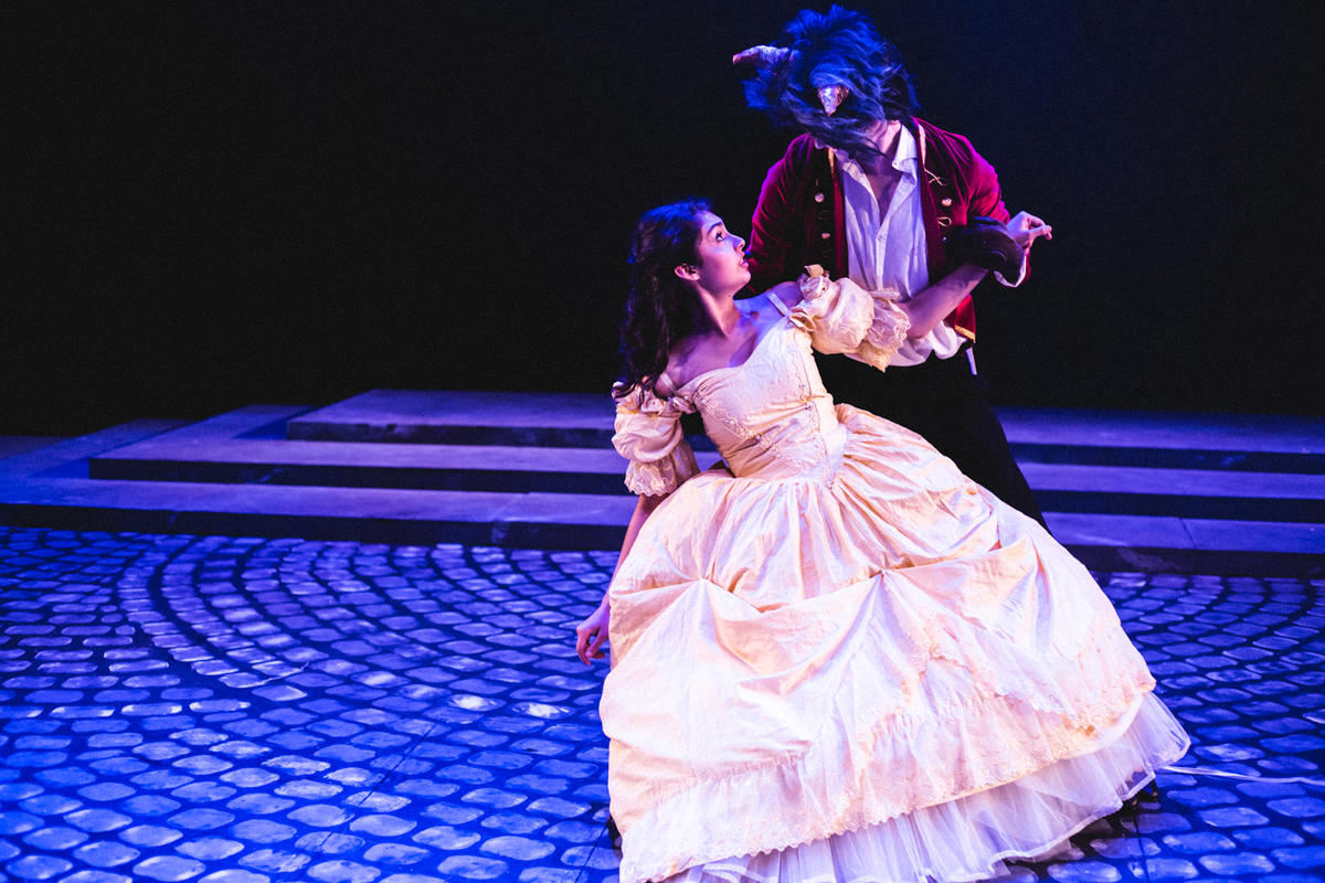 Photograph from Beauty and the Beast Jr - lighting design by Will Burgher