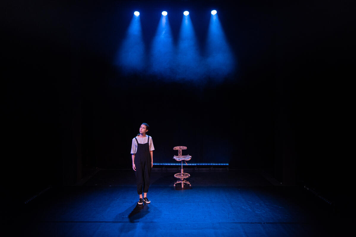 Photograph from One Woman Show - lighting design by danielldesign