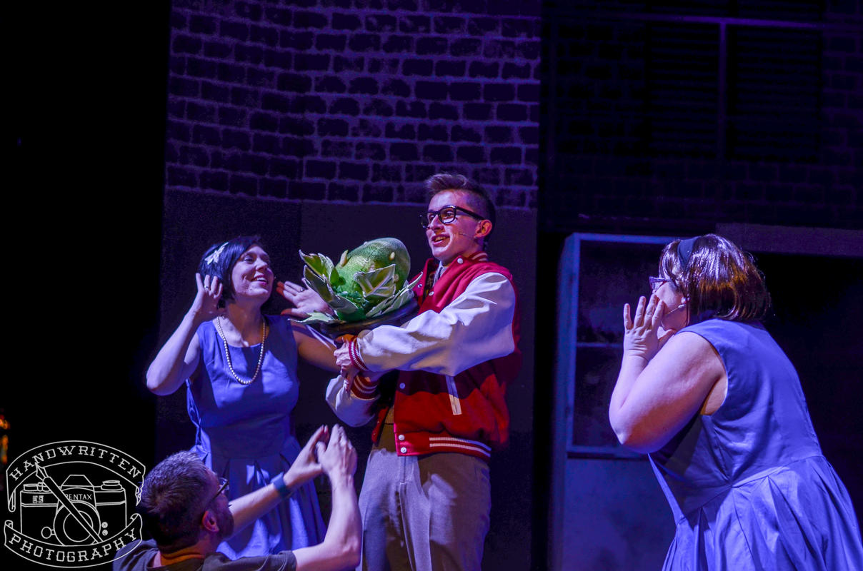 Photograph from Little Shop of Horrors - lighting design by Nigel Lewis