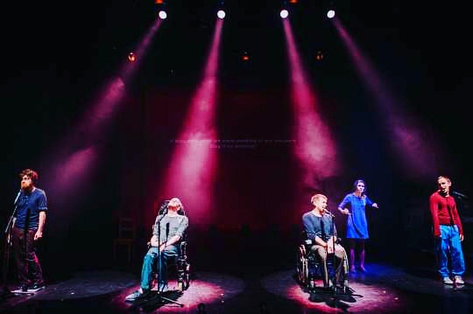 Photograph from Rent - lighting design by Seb Blaber