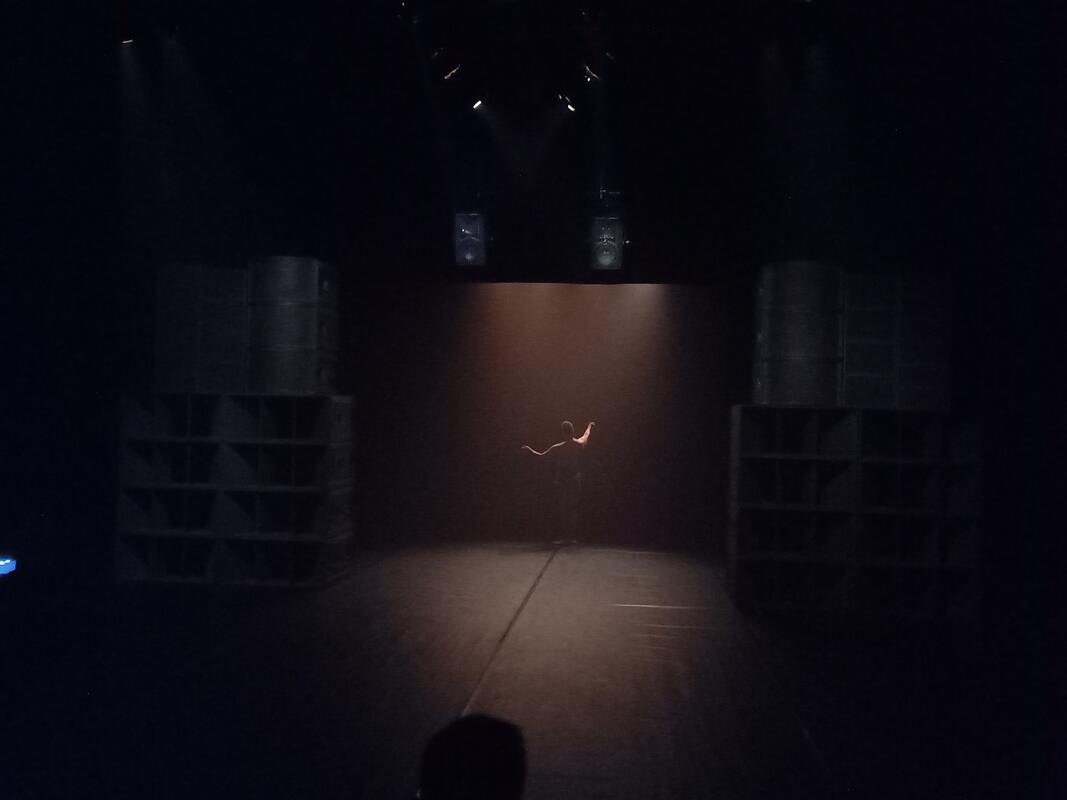 Photograph from The Misery Portal - lighting design by Marty Langthorne