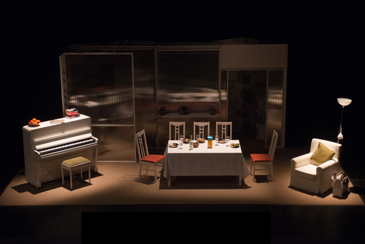 Photograph from Tribes - lighting design by Laura Hawkins