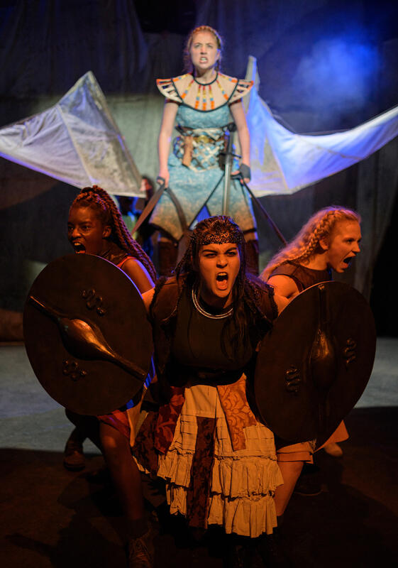 Photograph from Boudica - lighting design by Harry Owen