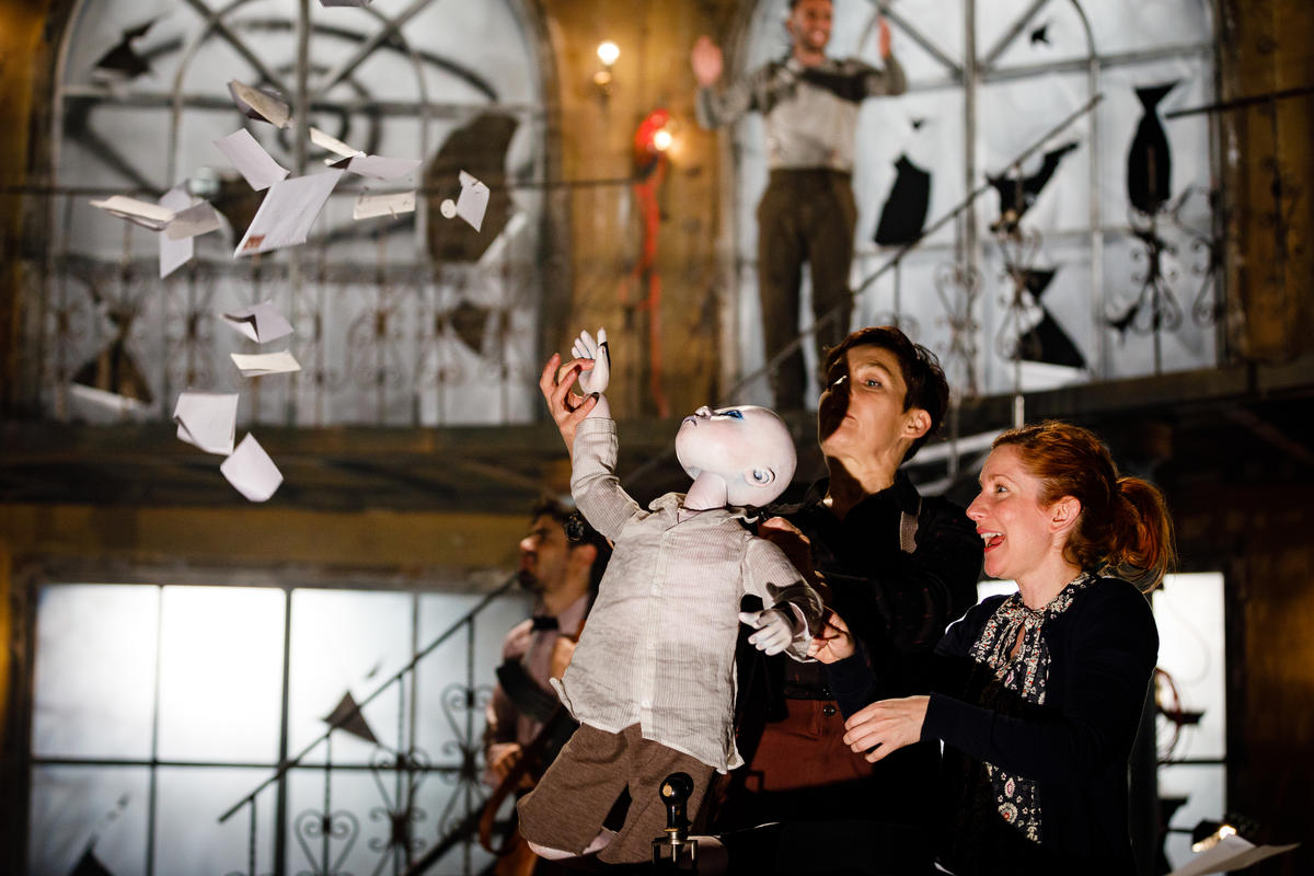 Photograph from The Tin Drum - lighting design by Malcolm Rippeth