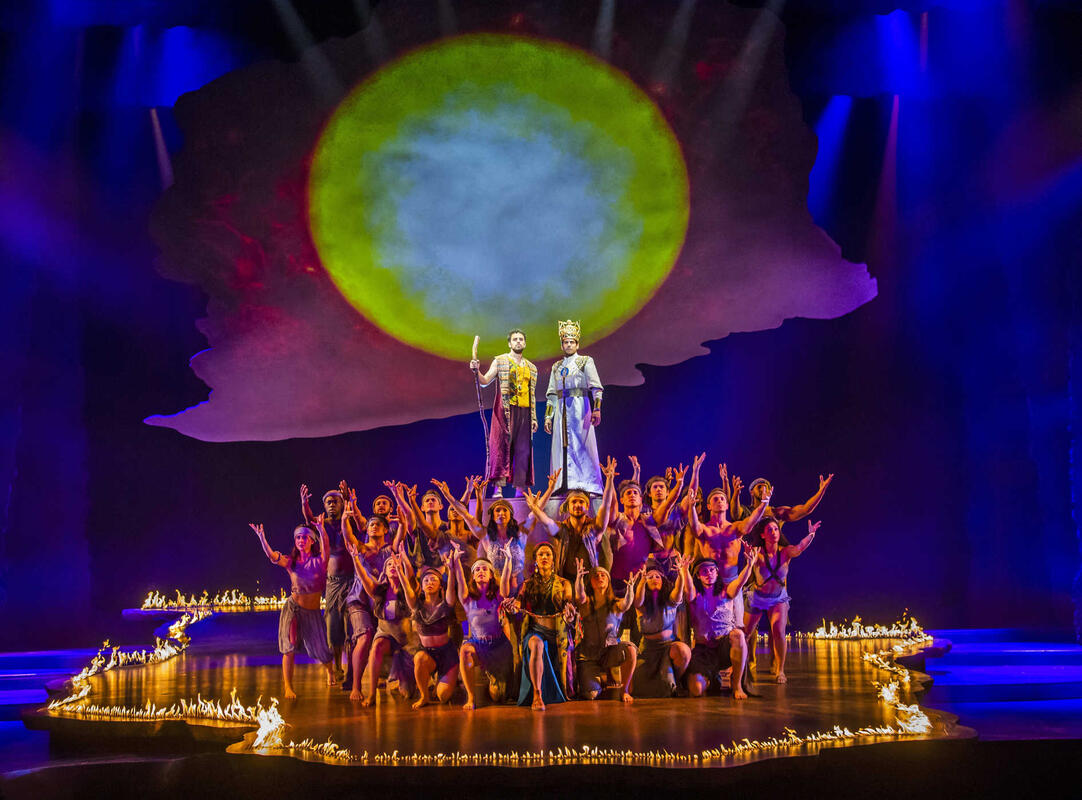 Photograph from Prince of Egypt London - lighting design by Liam Sayer