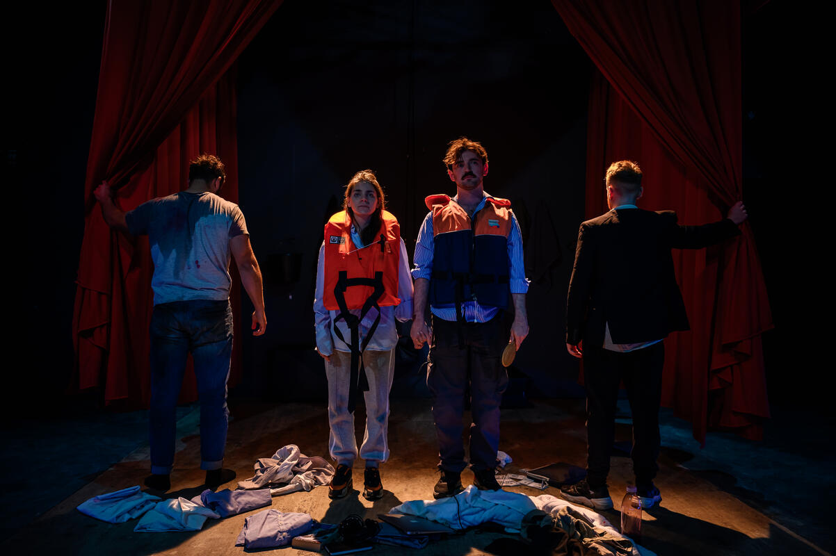 Photograph from Sorry We Didn't Die at Sea - lighting design by CatjaHamilton