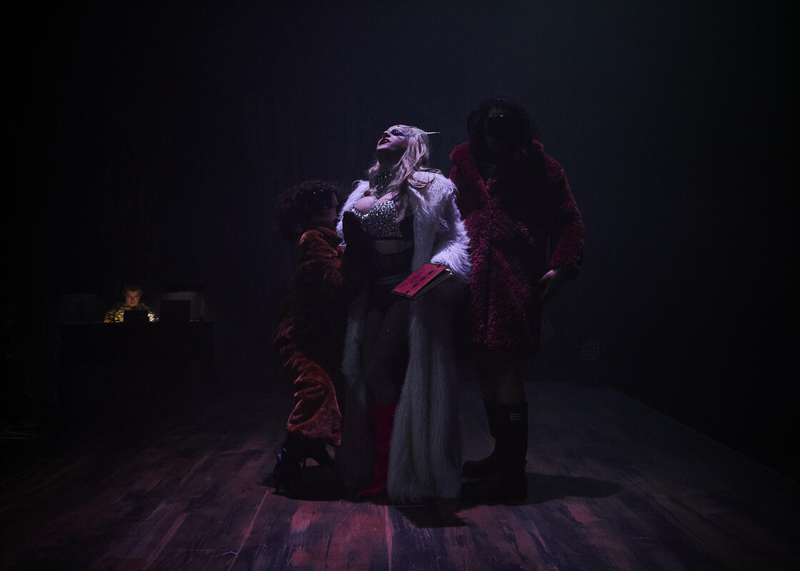 Photograph from The Lion, The B!tch, and The Wardrobe - lighting design by Sherry Coenen