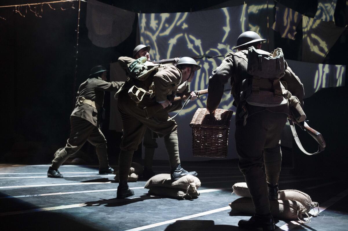Photograph from The Accrington Pals - lighting design by Jamila