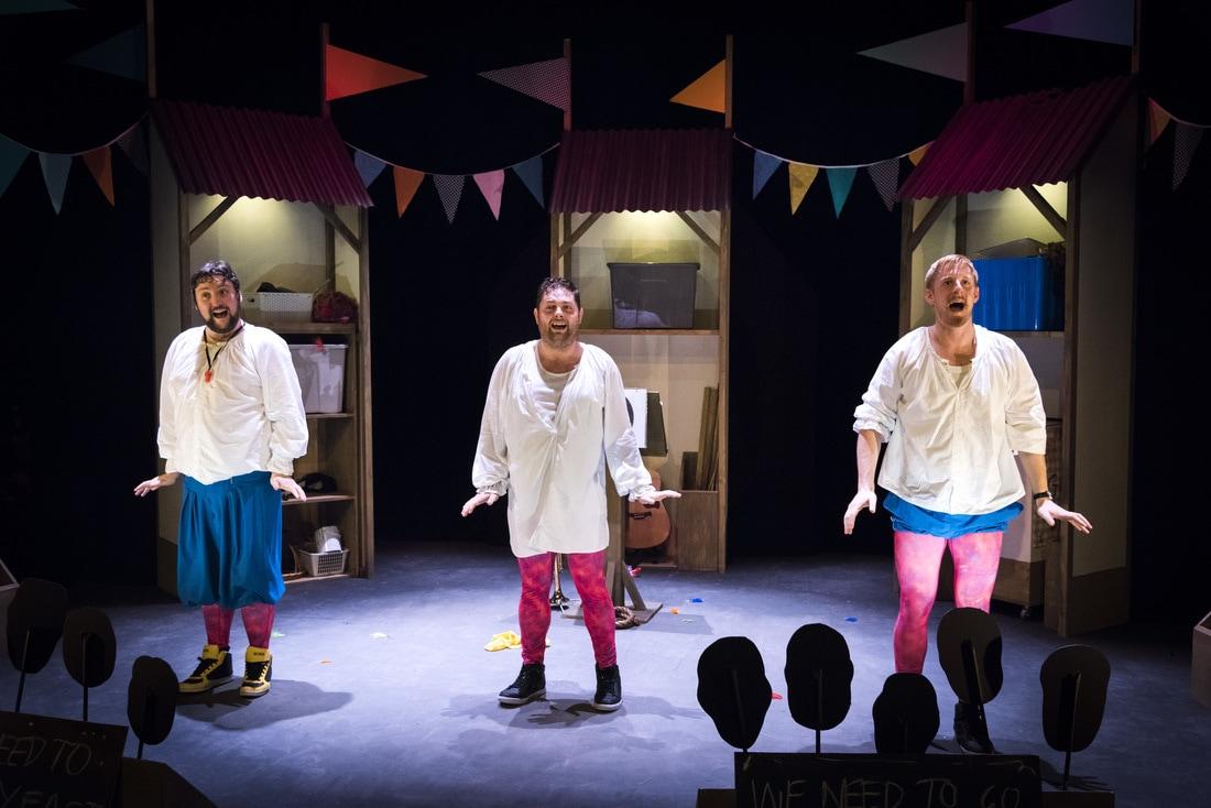 Photograph from The Complete Works of William Shakespeare (abridged) - lighting design by James McFetridge