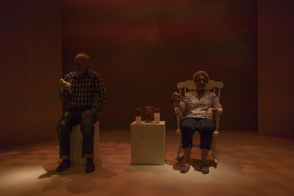 Photograph from Chesil Theatre&#039;s 2016 ​10x10 Playwriting Competition - lighting design by Peter Vincent