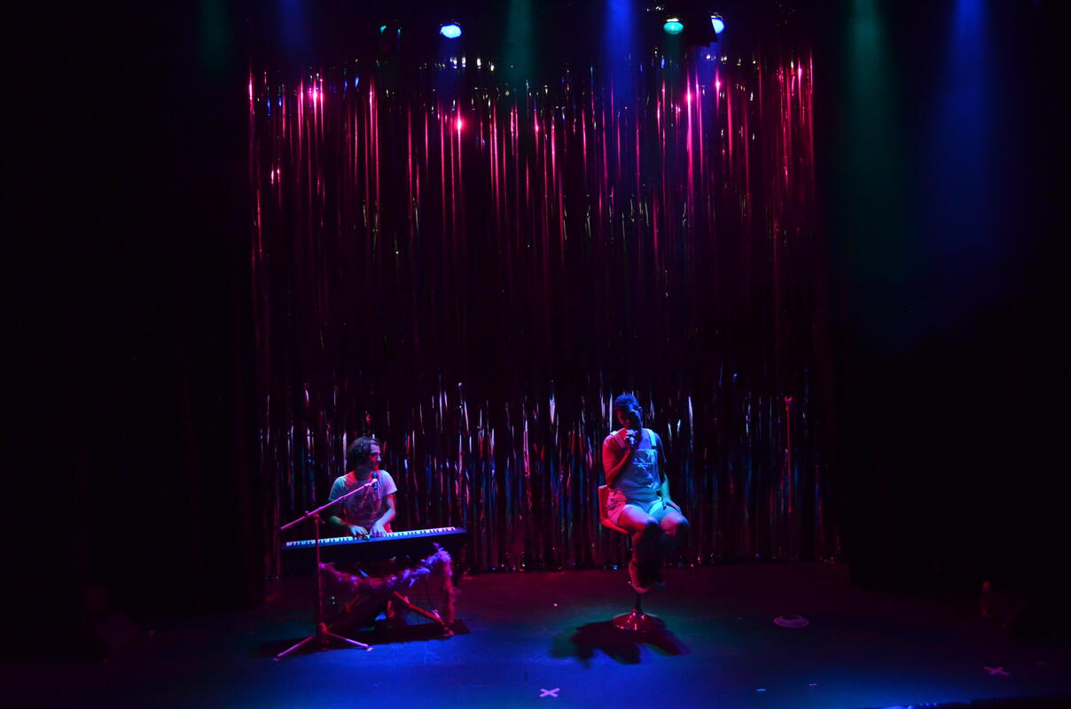 Photograph from Hot Gay Time Machine - lighting design by CatjaHamilton