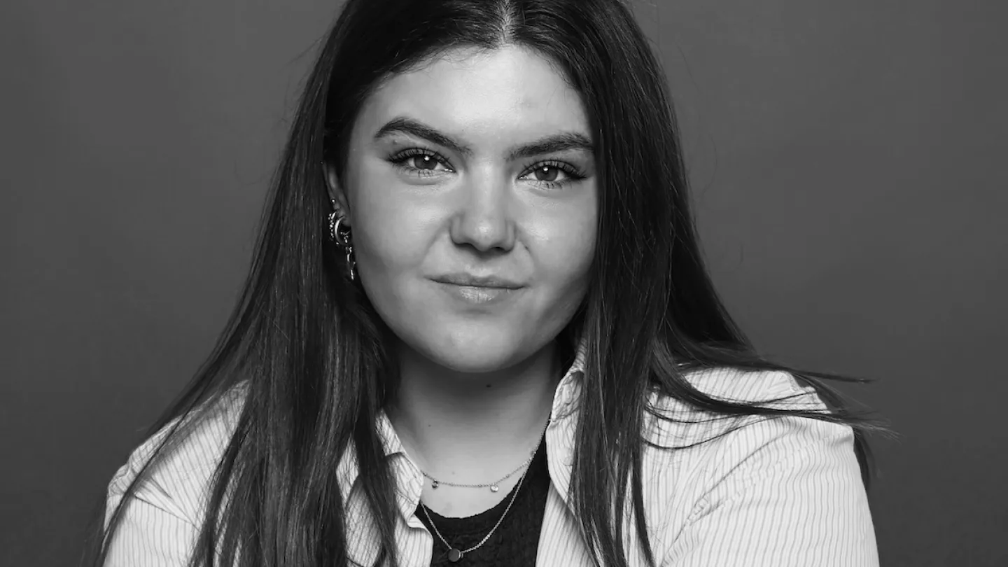 black and white headshot of Harriet White