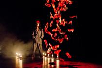Photograph from H The One and a Half Woman Show - lighting design by Marty Langthorne